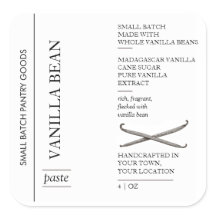 Étiquette de pâte de vanille minimale, petit lot