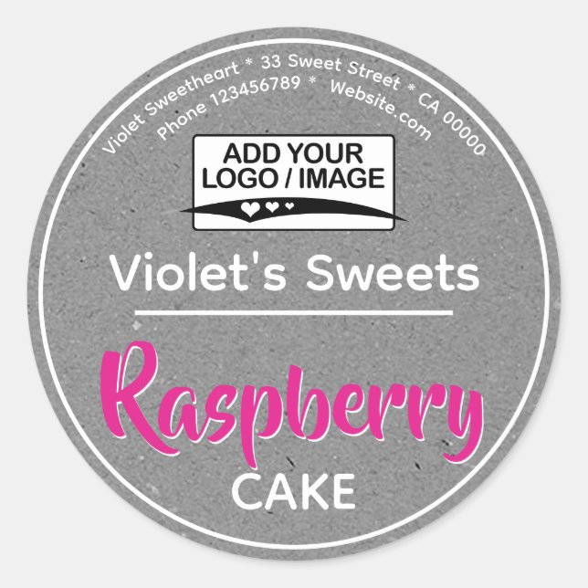 Étiquette de pâtisserie Gray Vintage Kraft (Devant)