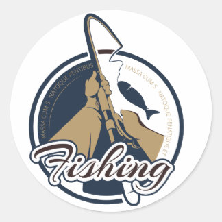 Étiquette de pêche ronde - Sticker de pêche