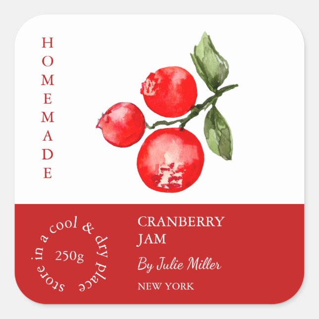 Étiquette de petites entreprises Cranberry (Devant)