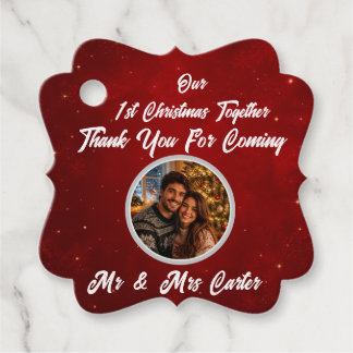 Étiquette de photo de couple pour le 1er Noël ense