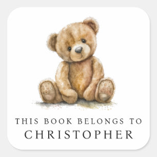 Étiquette de plaque de livre pour enfants Ourson à