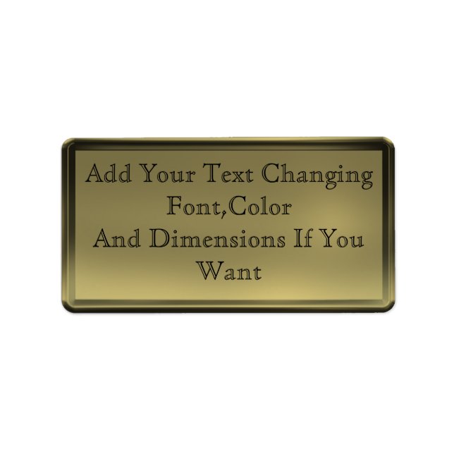 Étiquette de plaque d'or (Devant)
