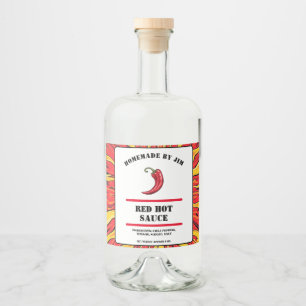 Étiquette de poivre de sauce chaud rouge moderne