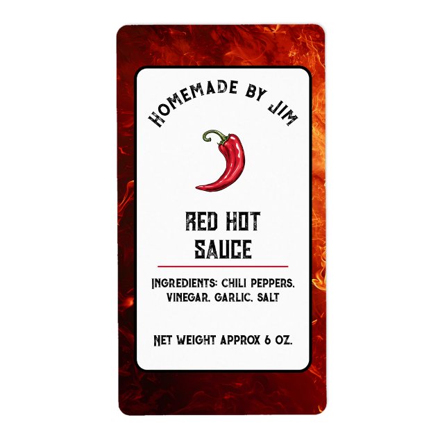 Étiquette de poivre de sauce chaud rouge moderne (Créateur téléchargé)