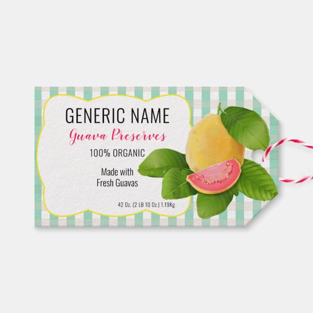 Étiquette de pot de canne à fruits de goava (Devant (Horizontal))