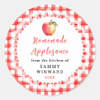 Étiquette de pot de compote de pommes maison