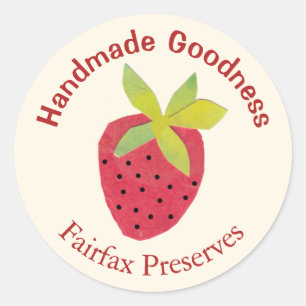 Étiquette de pot de confiture de fraise illustrée