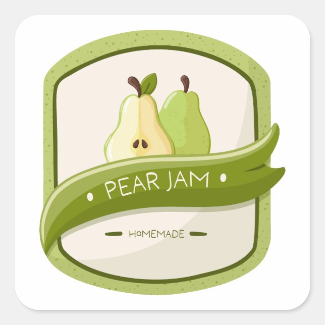Étiquette de pot de confiture de poire (Devant)