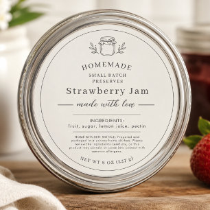 Étiquette de pot de confiture et ingrédients de la