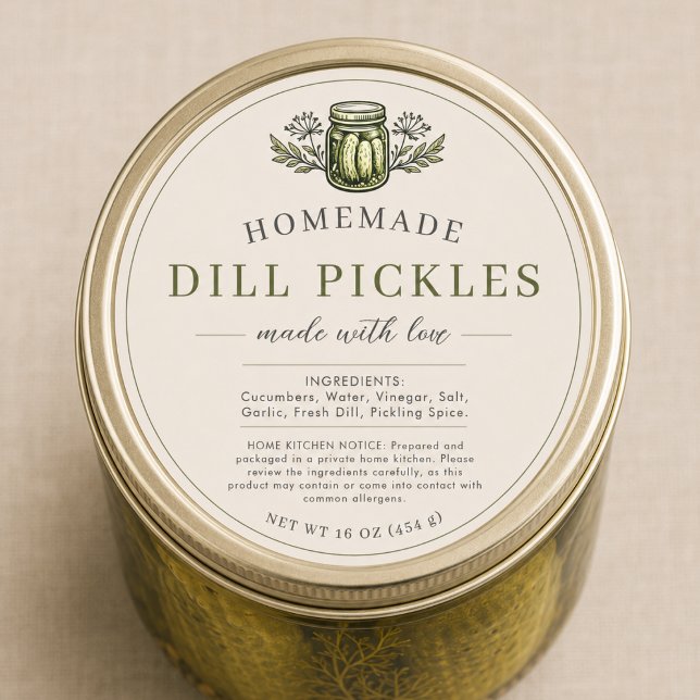 Étiquette de pot de conservation de pickles au fen (Créateur téléchargé)