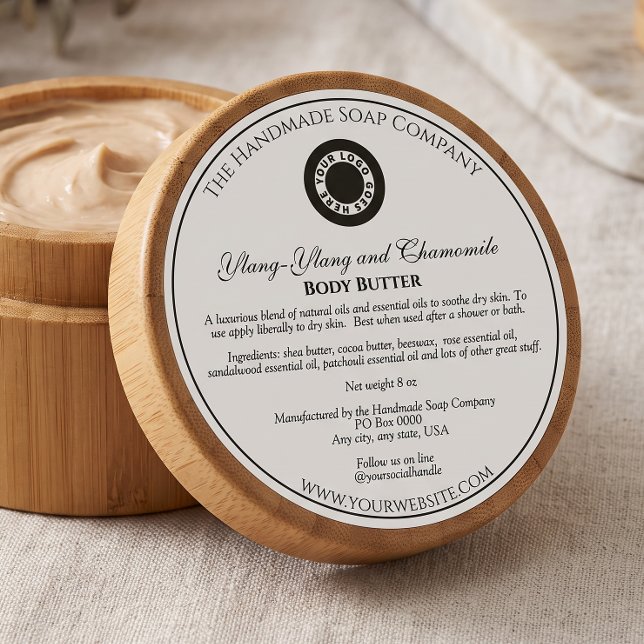 Étiquette de pot de cosmétiques blanc de style vin (Créateur téléchargé)