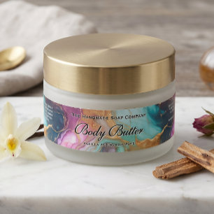 Étiquette de pot de cosmétiques - Sarcelle, Bleu, 