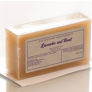 Étiquette de pot de papier Kraft style texte viole