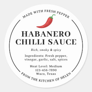 Étiquette de pot de sauce chili habanero maison bl