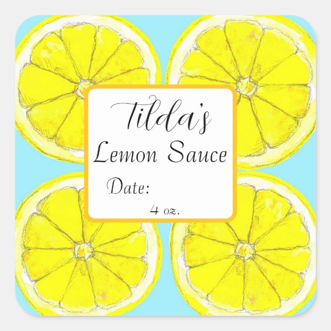 Étiquette de pot de Sauce Citron fait maison (Devant)