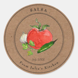 Étiquette de pot en papier kraft Salsa de tomate f