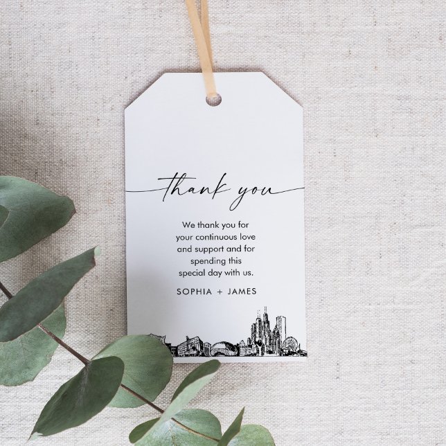 Étiquette de préférence du Merci Mariage Skyline d (Créateur téléchargé)