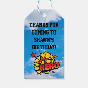 Étiquette de préférence pour la fête de super-héro