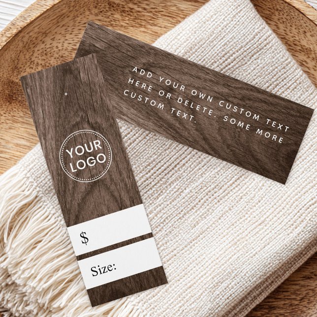 Étiquette de prix à l'aspect de bois brun (Brown wood grain look price tag)