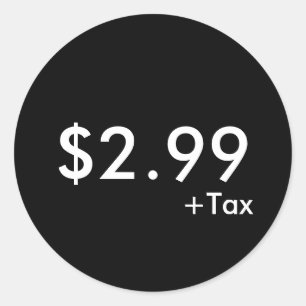 Étiquette de prix avec taxe