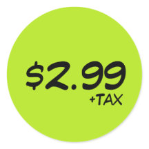Étiquette de prix avec taxe