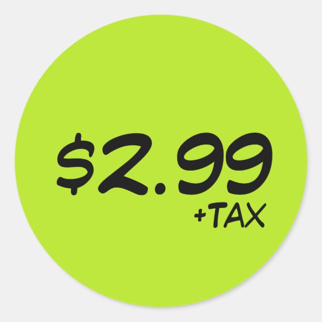 Étiquette de prix avec taxe (Devant)