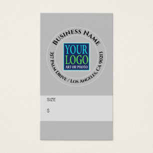 Étiquette de prix Business, Logo Address, Grey & B