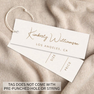 Étiquette de prix Chic Gold Signature Script Cream