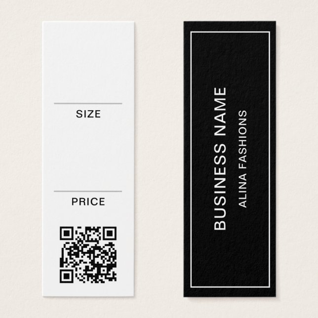 Étiquette de prix d'affichage de code QR de logo d (Devant & derrière)