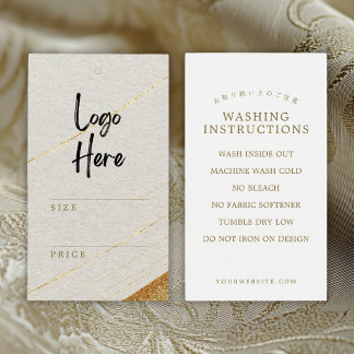 Étiquette de prix de logo en or blanc Instructions