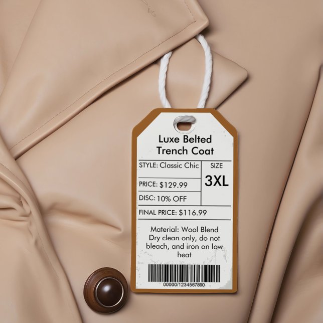 Étiquette de prix de remise Gold Custom Logo Petit (Price Tag )