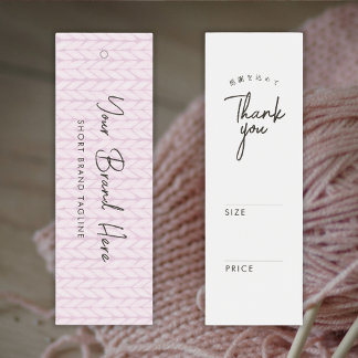 Étiquette de prix de tricot en fil rose Simple Blu