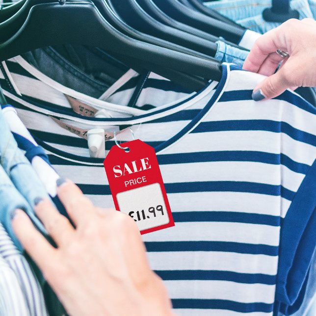 Étiquette de prix de vente rouge (Discount Red SALE Product Price Tag)