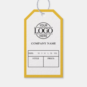 Étiquette de prix de vêtement avec logo d'entrepri