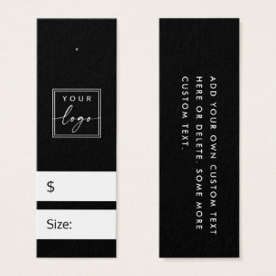 Étiquette de prix DIY noire avec logo personnalisé