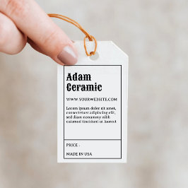 Étiquette de prix et d'information de produit de t
