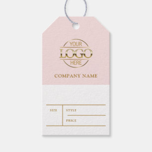 Étiquette de prix simple rose avec logo d'entrepri