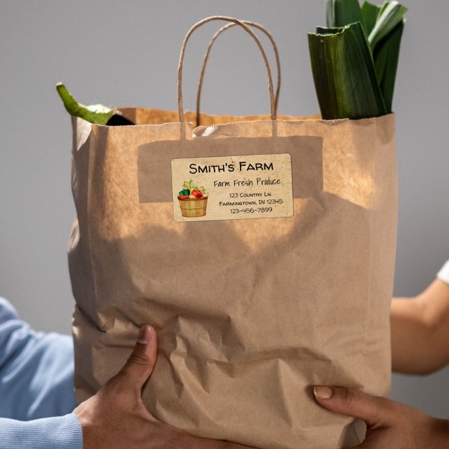 Étiquette de production frais de ferme personnalis (Créateur téléchargé)