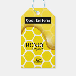 Étiquette de produit 100% biologique de miel