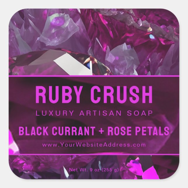 Étiquette de produit Abstrait Magenta Hot Rose Rub (Devant)