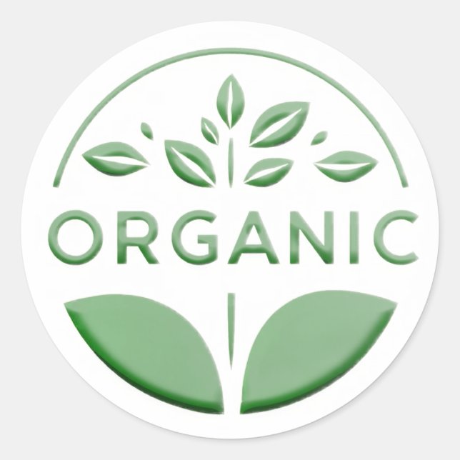 Étiquette de produit biologique vert pâle avec feu (Devant)