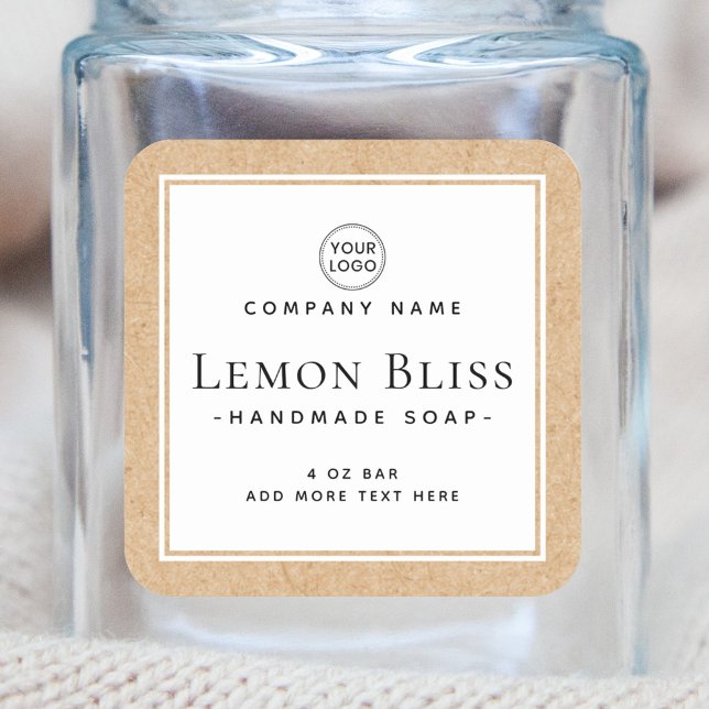 Étiquette de produit blanc en papier Kraft (Créateur téléchargé)