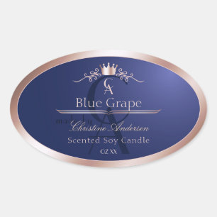 Étiquette de produit bleu marine Rose Gold Frame M