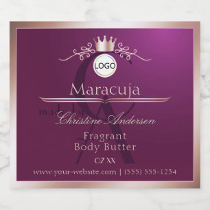 Étiquette de produit Bourgogne Cadre Rose Gold Mon