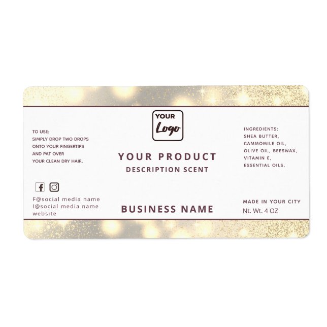 Étiquette de produit brillant moderne professionne (Devant)