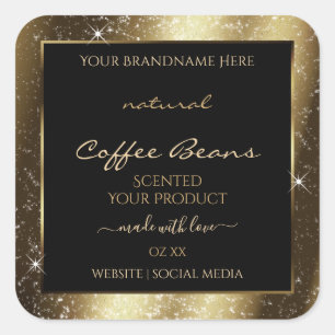 Étiquette de produit Cadre Pailleté Luxe Marron Sc
