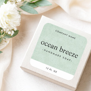 Étiquette de produit carré à texture verte douce