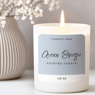 Étiquette de produit carré bleu pâle léger