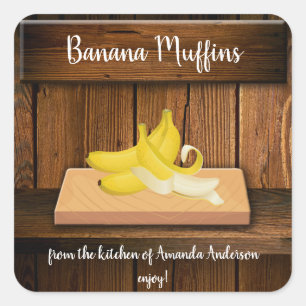 Étiquette de produit Carré Muffins à la Banane